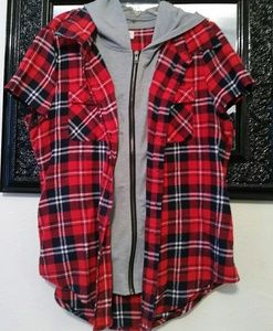 Jackets & Coats - Flannel Jacket With Cut Off Sleeves Jackets & Coats - Flannel Jacket With Cut Off Sleeves